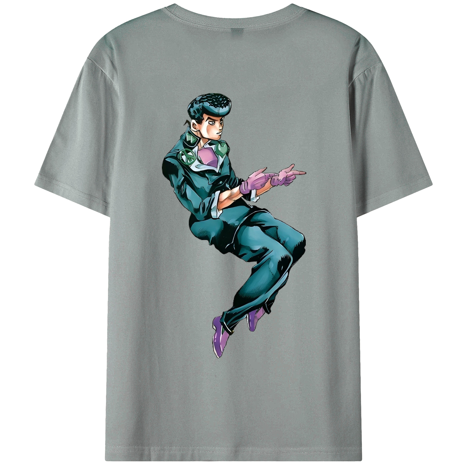 （画像用） ジョジョの奇妙な冒険 ひがしかた じょうすけ JoJo's Bizarre Adventure Higashikata Josuke 綿100％ メンズ半袖Tシャツ（バックプリント） 通気性